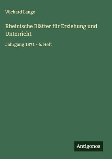 Rheinische Blätter für Erziehung und Unterricht