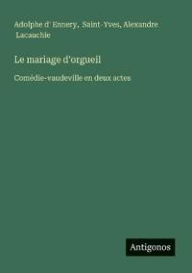 Le mariage d'orgueil