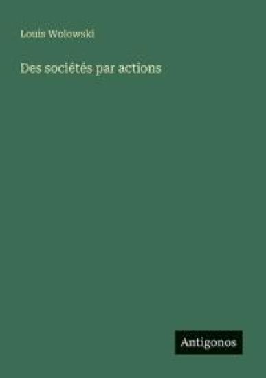 Des sociétés par actions