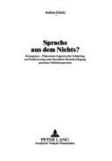 Sprache Aus Dem Nichts?