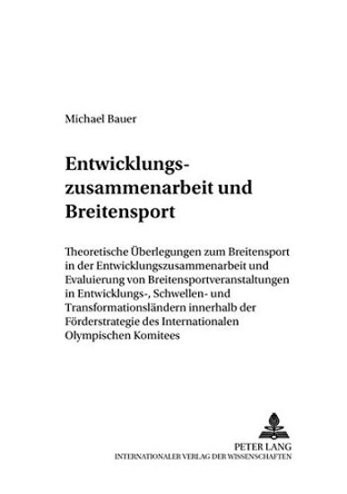Entwicklungszusammenarbeit Und Breitensport
