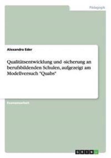 Qualitätsentwicklung und -sicherung an berufsbildenden Schulen, aufgezeigt am Modellversuch "Quabs"