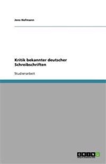Kritik Bekannter Deutscher Schreibschriften