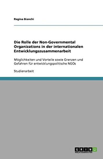 Die Rolle der Non-Governmental Organizations in der internationalen Entwicklungszusammenarbeit
