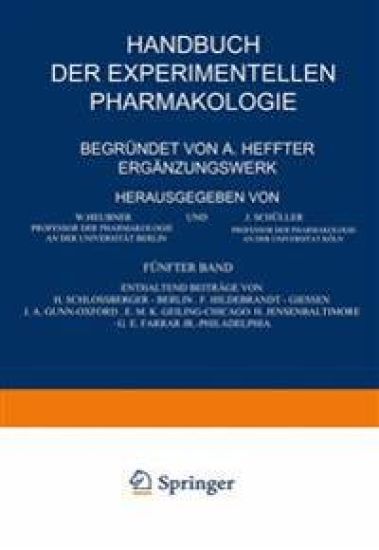 Handbuch der Experimentellen Pharmakologie — Ergänzungswerk