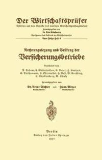 Rechnungslegung und Prüfung der Versicherungsbetriebe