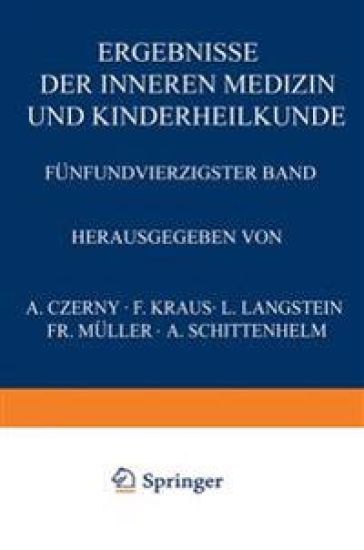 Ergebnisse der Inneren Medizin und Kinderheilkunde