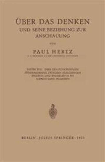 Über das Denken und Seine Beziehung zur Anschauung