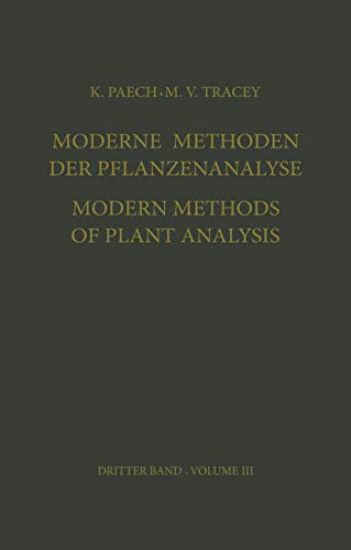 Moderne Methoden der Pflanzenanalyse / Modern Methods of Plant Analysis
