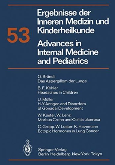 Ergebnisse der Inneren Medizin und Kinderheilkunde/Advances in Internal Medicine and Pediatrics