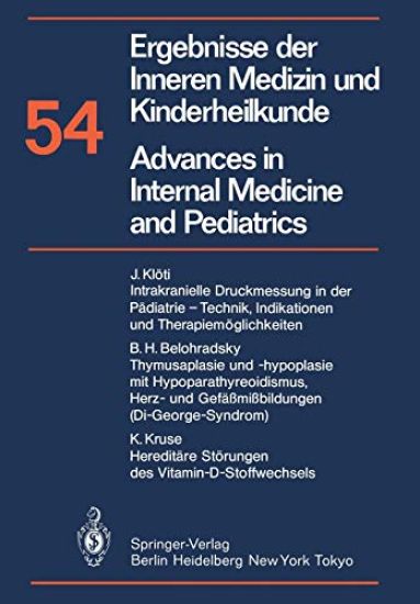 Ergebnisse der Inneren Medizin und Kinderheilkunde / Advances in Internal Medicine and Pediatrics