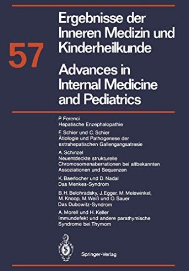 Ergebnisse der Inneren Medizin und Kinderheilkunde/Advances in Internal Medicine and Pediatrics