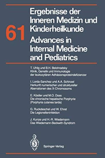 Ergebnisse der Inneren Medizin und Kinderheilkunde / Advances in Internal Medicine and Pediatrics