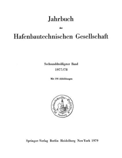 Jahrbuch Der Hafenbautechnischen Gesellschaft: 1977/78