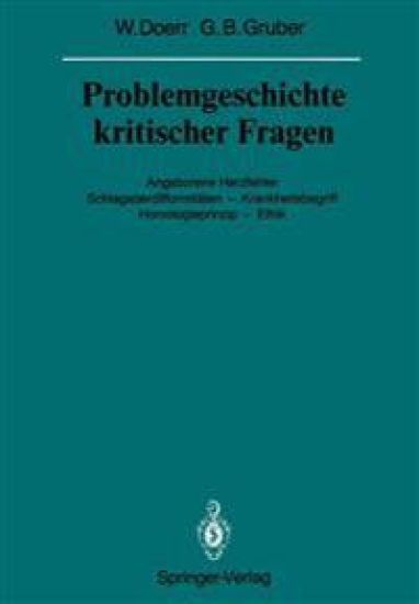 Problemgeschichte kritischer Fragen – Wilhelm Doerr, kirjan kansikuva