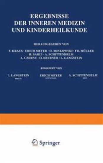 Ergebnisse der Inneren Medizin und Kinderheilkunde