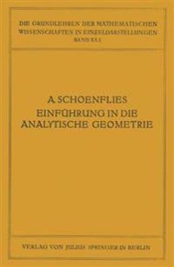 Einführung in die Analytische Geometrie der Ebene und des Raumes