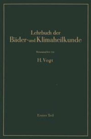 Lehrbuch der Bäder- und Klimaheilkunde – H. Vogt, kirjan kansikuva