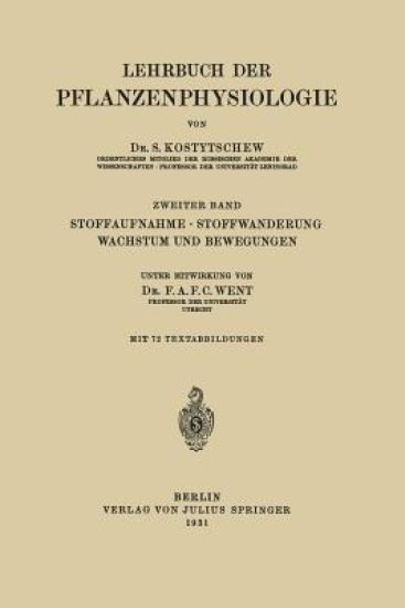 Stoffaufnahme · Stoffwanderung Wachstum und Bewegungen