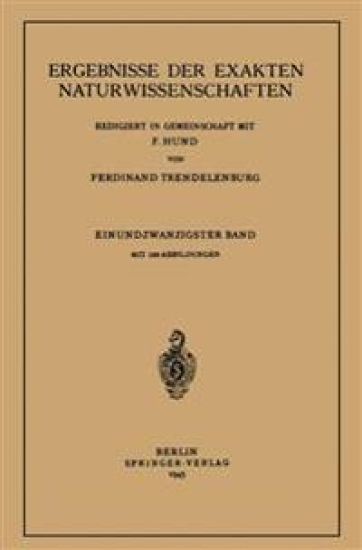 Ergebnisse der Exakten Naturwissenschaften – F. Hund, kirjan kansikuva