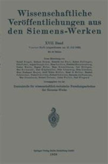 Wissenschaftliche Veröffentlichungen aus den Siemens-Werken
