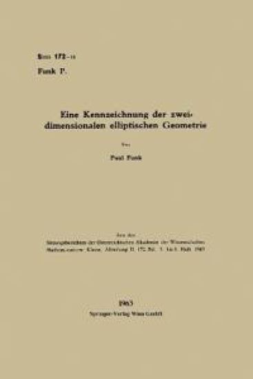 Eine Kennzeichnung der zweidimensionalen elliptischen Geometrie