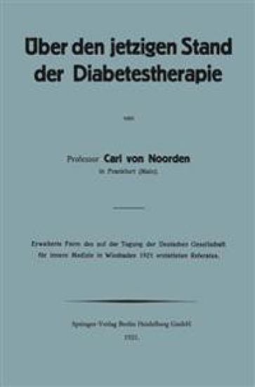 Über den jetzigen Stand der Diabetestherapie
