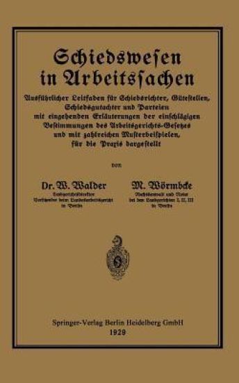Schiedswesen in Arbeitssachen