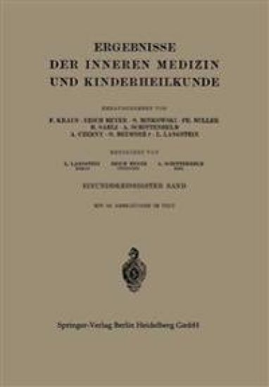 Ergebnisse der Inneren Medizin und Kinderheilkunde