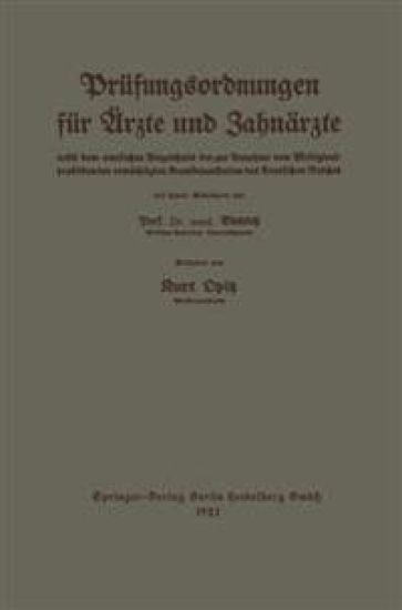Leitfaden der Prüfungsordnungen für Ärzte und Zahnärzte