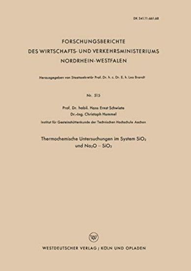 Thermochemische Untersuchungen im System SiO2 und Na2O — SiO2