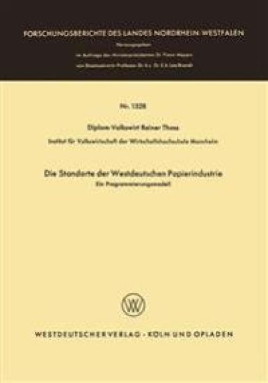 Die Standorte der westdeutschen Papierindustrie