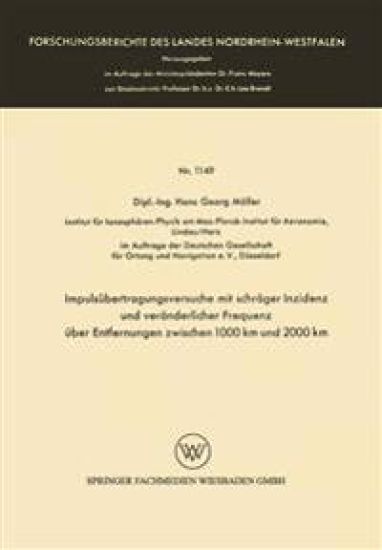 Impulsübertragungsversuche mit schräger Inzidenz und veränderlicher Frequenz über Entfernungen zwischen 1000 km und 2000 km
