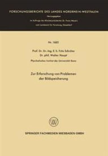Zur Erforschung von Problemen der Bildspeicherung