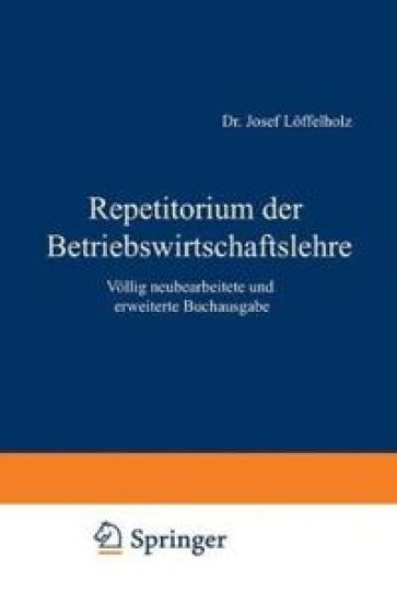 Repetitorium der Betriebswirtschaftslehre