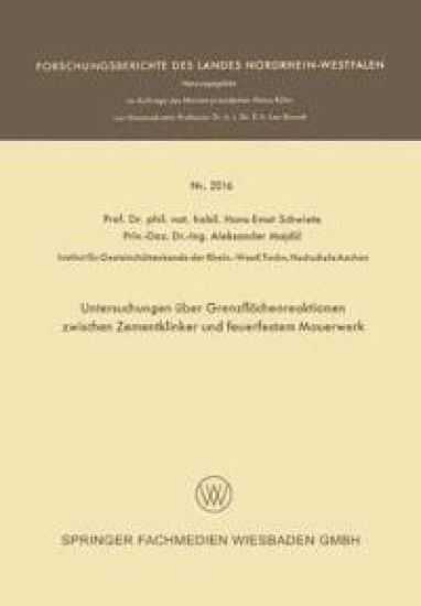 Untersuchungen über Grenzflächenreaktionen zwischen Zementklinker und feuerfestem Mauerwerk