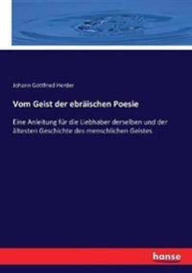 Vom Geist der ebräischen Poesie