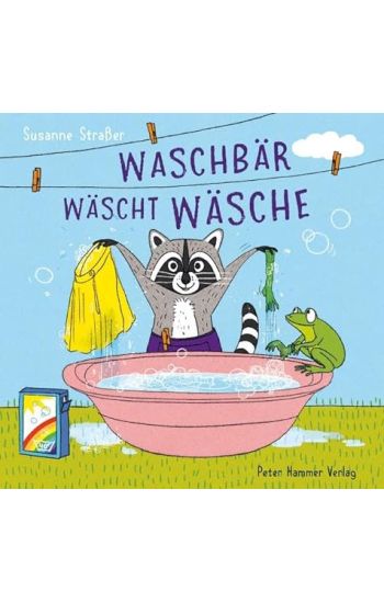 Waschbär wäscht Wäsche