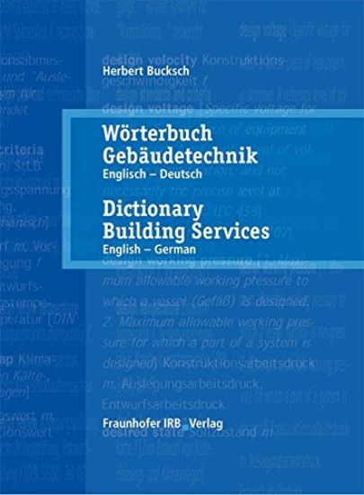 Wörterbuch Gebäudetechnik. Band 1 Englisch - Deutsch.