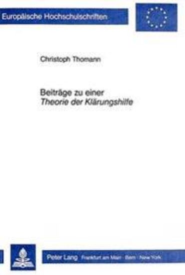 Beitraege Zu Einer Theorie Der Klaerungshilfe