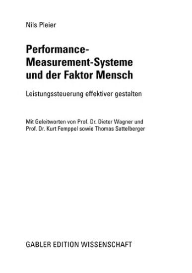 Performance-Measurement-Systeme und der Faktor Mensch