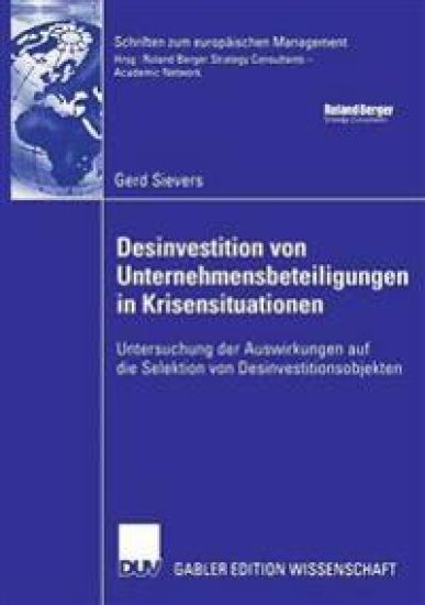 Desinvestition von Unternehmensbeteiligungen in Krisensituationen
