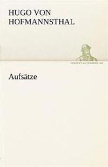 Aufsatze – Hugo Von Hofmannsthal, kirjan kansikuva