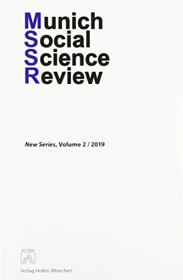 Munich Social Science Review (MSSR), Volume 2 – Manfred J. Holler, kirjan kansikuva