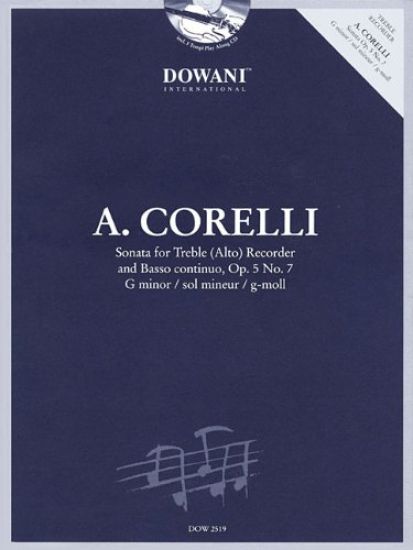 Corelli: Sonata for Treble (Alto) Recorder and Basso Continuo, Op. 5 No. 7, G Minor/Sol Mineur/G-Moll [With CD (Audio)] – Arcangelo Corelli, kirjan kansikuva