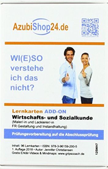 Lernkarten Wirtschafts- und Sozialkunde Maler/-in und Lackierer/-in FR Gestaltung und Instandhaltung Prüfungsvorbereitung