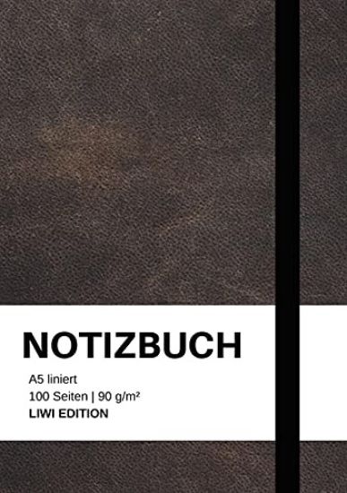 Notizbuch A5 liniert - 100 Seiten 90g/m² - Soft Cover schwarz - FSC Papier