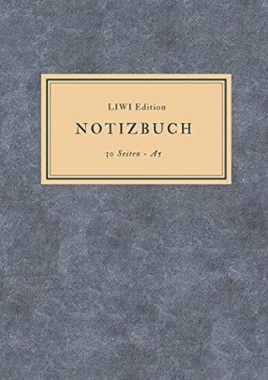Dünnes Notizbuch A5 liniert - Notizheft 30 Seiten 90g/m² - Softcover blau meliert - FSC Papier