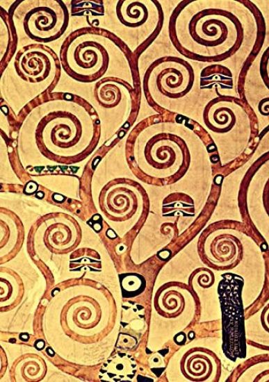 Notizbuch schön gestaltet mit Leseband - A5 Hardcover blanko - Gustav Klimt "Lebensbaum" - 100 Seiten 90g/m² - FSC Papier