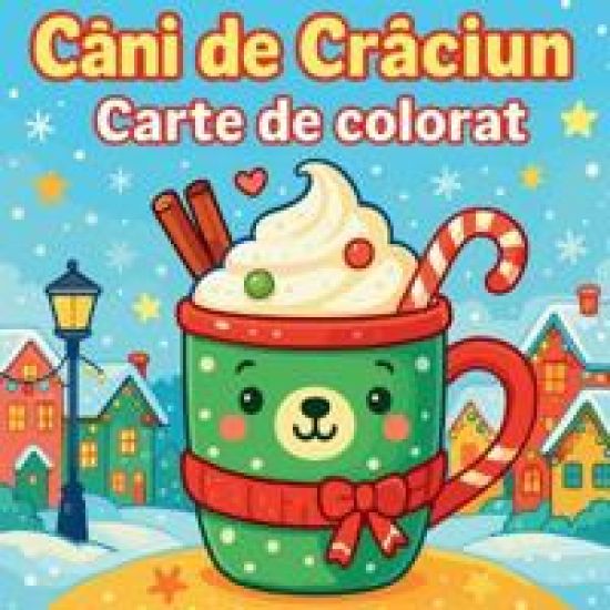 Cani de Craciun - Carte de colorat